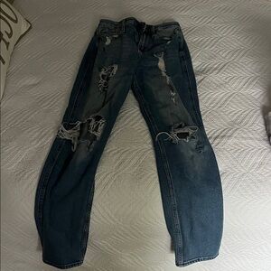 Hollister Men's Relaxed Distressed Jeans - Dark Blue